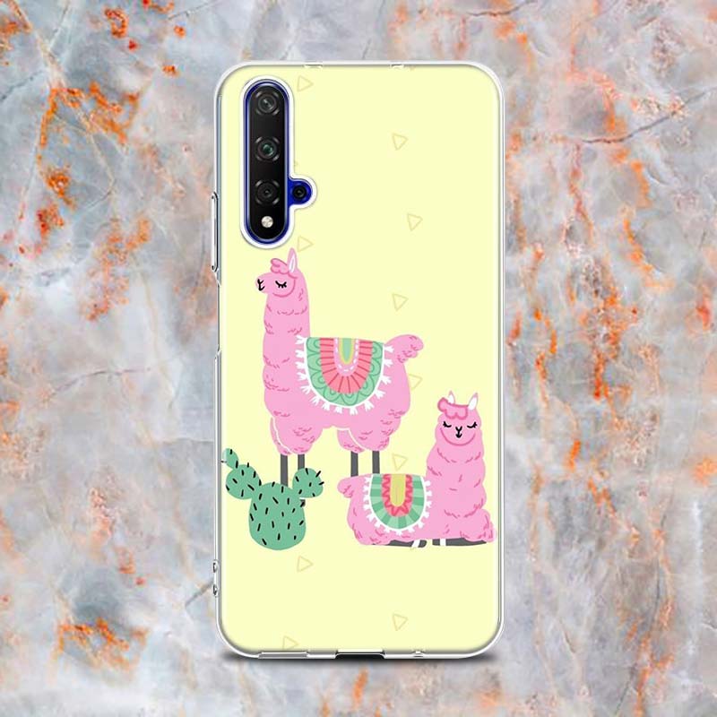 Llama Alpacas Animal Silicone Cover For Honor 20 20S 20E 8 8A Prime 8X MAX 8C 8S 7A 7C 7S Pro Phone Case