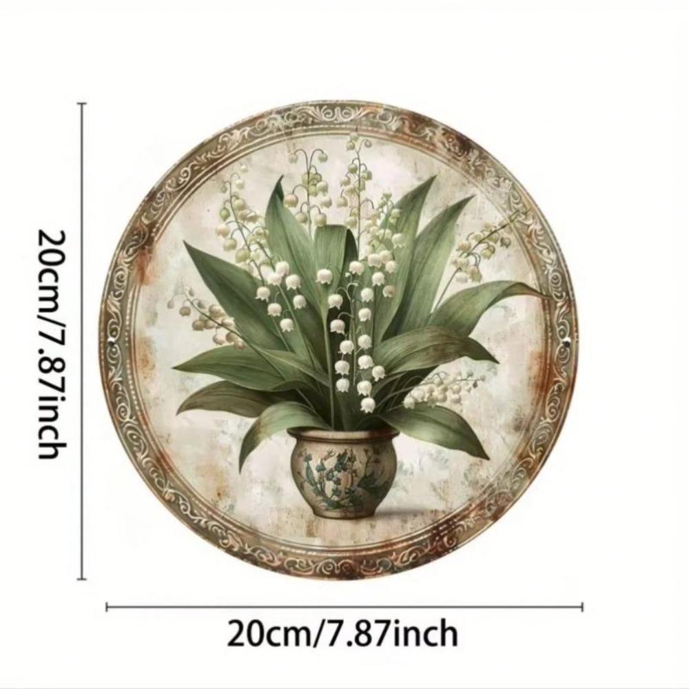 Maiglöckchen Metallblechschild Vintage Heim-Café Rustikale Wanddekoration