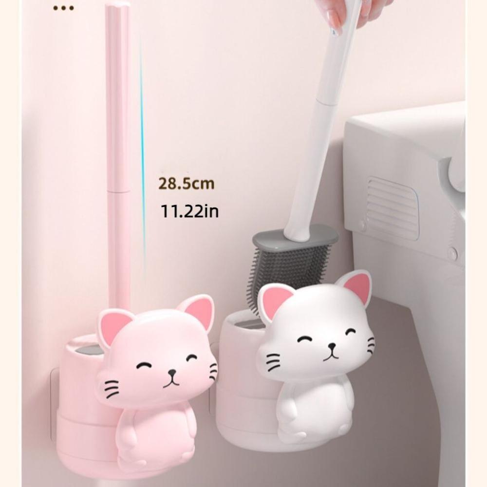 Cat Pattern Toilet Brush No Dead Corners Cleaning Brush New Cleaning Brush Set  Toilet