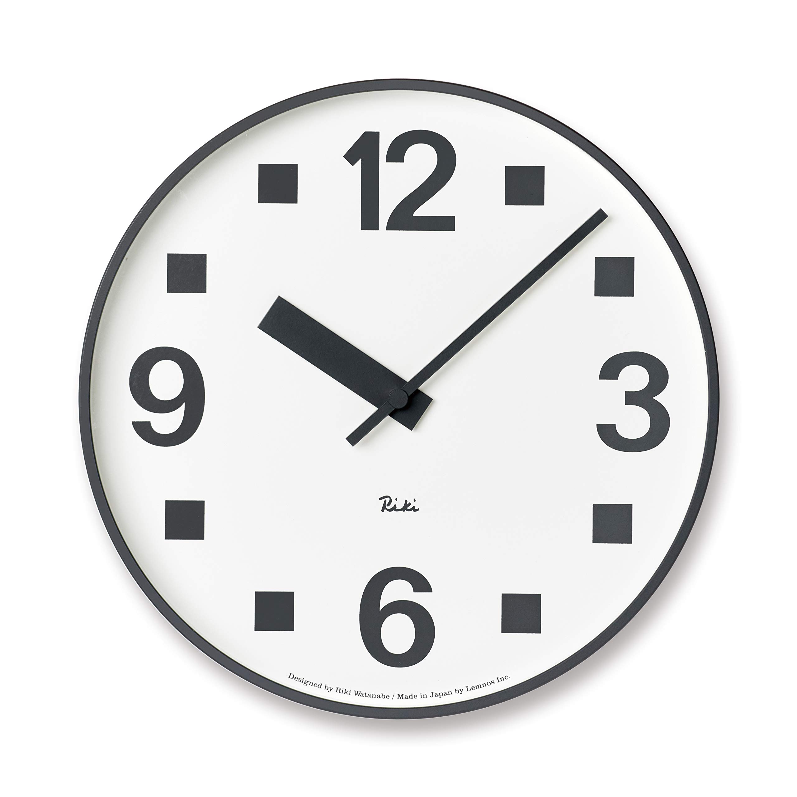 Lemnos RIKI PUBLIC CLOCK Analog Wall WR17-07 Clock, Aluminum, White, Diameter 25.6cm белый
