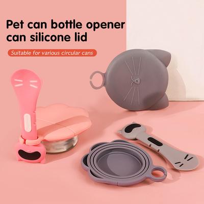 ONLYOU 1/2 Adet/Set Evcil Hayvan Konserve Silikon Kaşık Kapağı Kedi Köpek Besleme için Konserve Açma Aletleri Toksik Olmayan Kokusuz Kolay Temizlenir Evcil Hayvan Ürünleri Kapak Açıcı