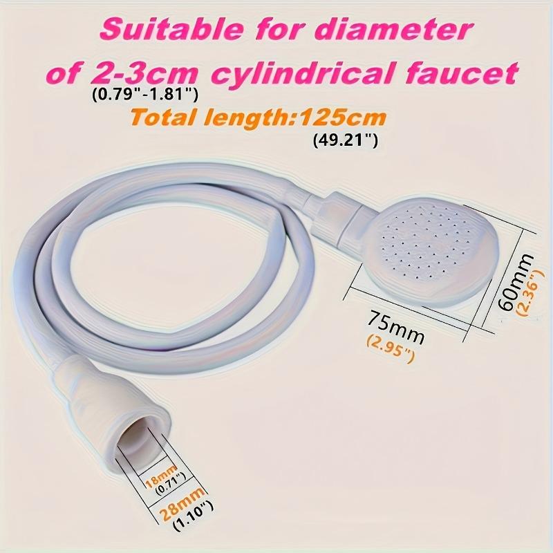 

360° Portable Faucet Shower Head – Handheld Extender with Long Hose & Detachable Spray for Hair, Pet Bathing & Sink Cleaning