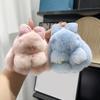 Plush Bowknot Bunny Keychain Fuzzy Faux Fur Rabbit Animal Doll Key Ring Holder DIY Handbag Pendant Backpack Decoration Kids Adults Birthday Gift
