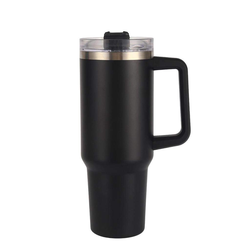 40oz Stainless Steel Beer Mug with Handle and Straw