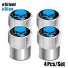 4Pcs/Set Skull Tire Valve Stem Cap Corrosion Resistant Dust Proof Cover Universal Fit for Car Bicycle Truck Motorcycle Stem Caps1