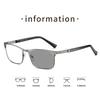 Neutral Classic Business Full Frame Photochromic Myopia Glasses Popular Retro Square Frame Anti-blue Light Glasses To -4.0