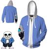 Undertale Sans Game 3d Cosplay Costume Zipper Jacket Hoodie Sweatshirt Coat