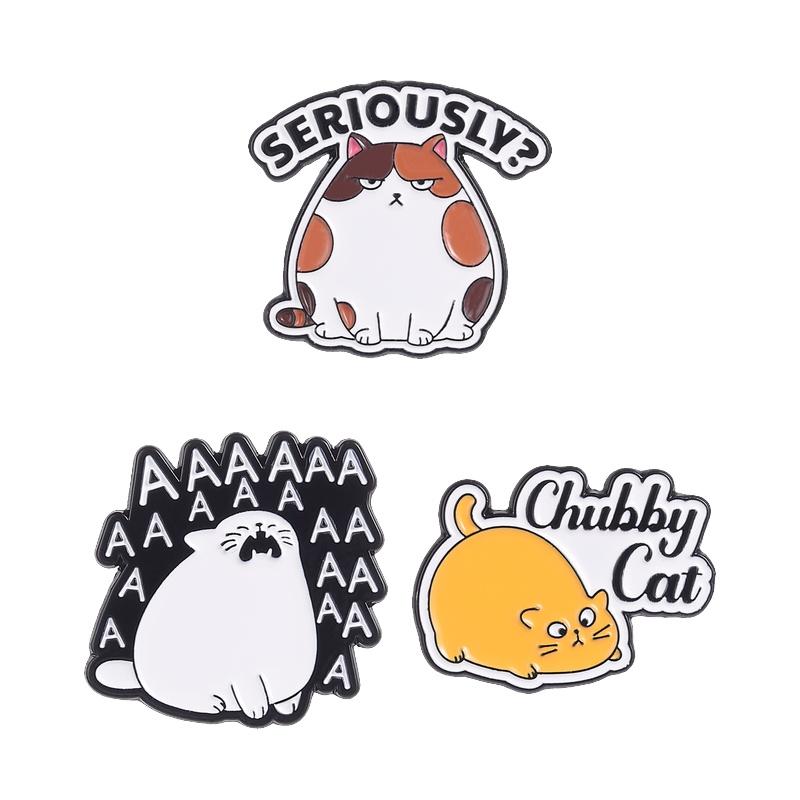 2-6pcs/set Cute Animal Enamel Pins Curious Monkey Golden Retriever Chubby Cat Crow Brooches Lapel Badge Jewelry Gifts For Friend