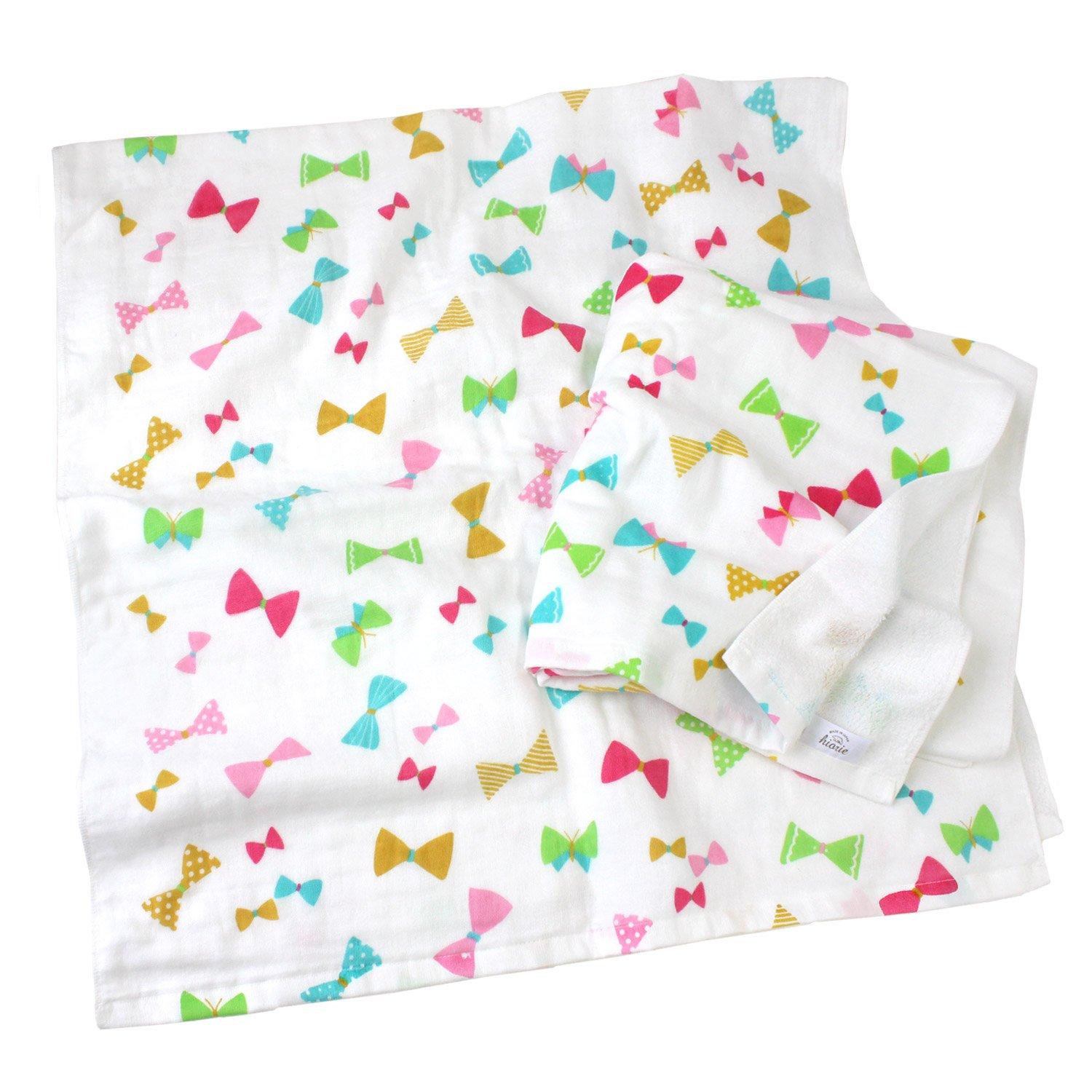 

hiorie Bath Girl Print Gauze Set of Senshu Towel (Hiorie) Japanese-Made Towels, Towels, 2, Ribbon,