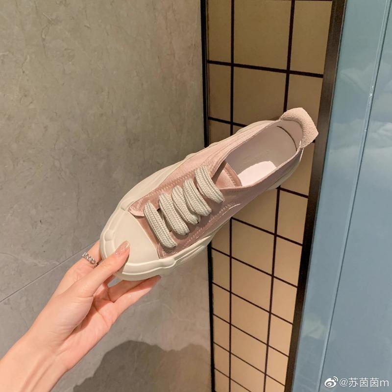 Sheepskin Version~ Silk Satin Dissolving Shoes Women's Canvas Shoes Muffin Thick Sole Heightening Casual Board Shoes