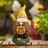 Solar Gartenornament Harz Pflanze Konfuzianischer Zwerg Dekoration Außen Hof Licht