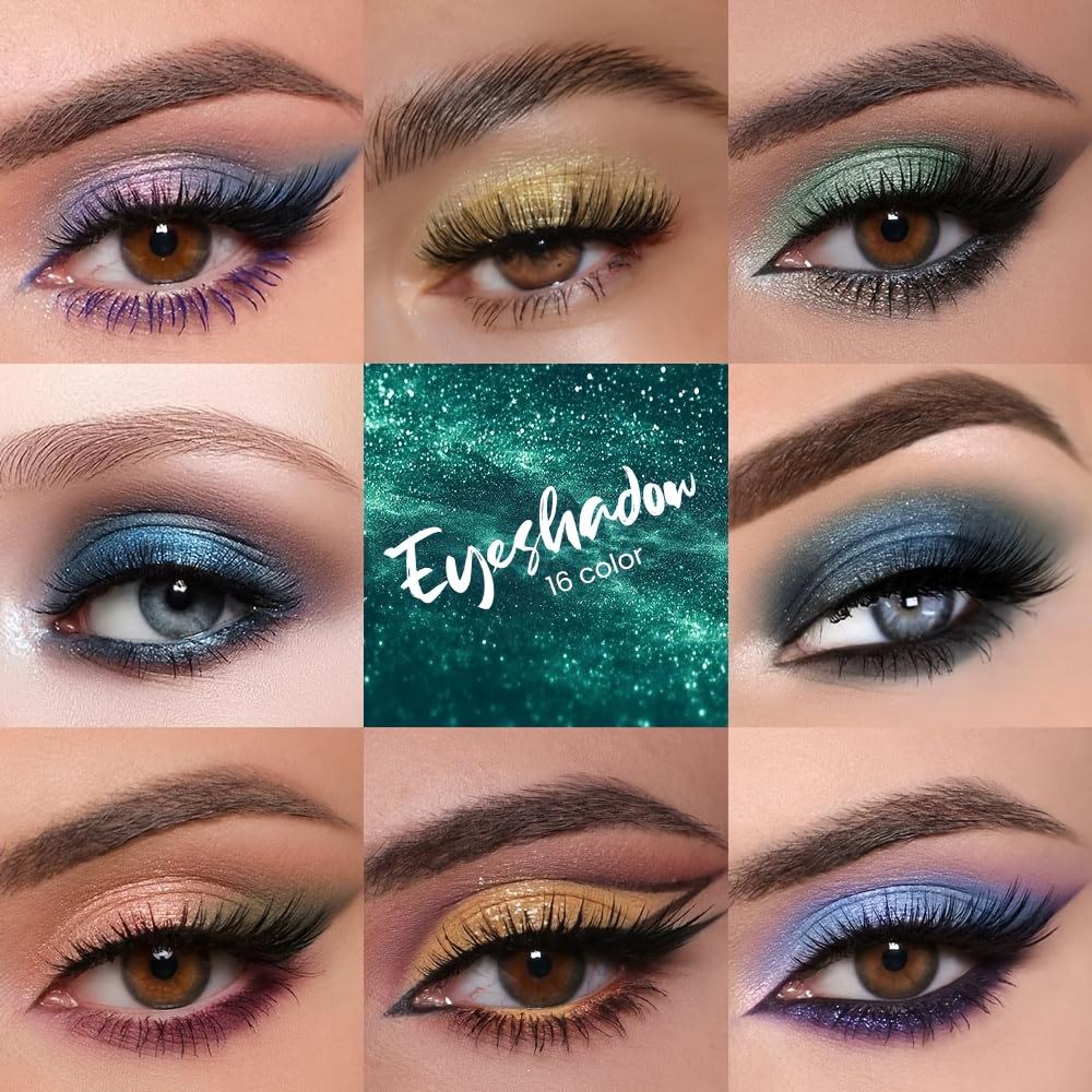 16-Kleur Schitterend Diamant Oogschaduw Palette Hoge Pigmenten, Metallische & Parelmoer Finishes Veelzijdige Gezichts- en Oogmake-up Matte & Shimmer Effecten Oogschaduw