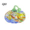 Fall Season Decoration Mini Hand Blown Glass Pumpkin Ornament, Collectible Thanksgiving Halloween Transparent Figurine Faux Crystal Hanging for Fall,