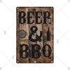 Dad's BBQ Party Metal Tin Plaque Retro Tin Signs Barbecue Rules Slogan Plate Vintage Grill Poster Yard Garden Kitchen Wall Decor