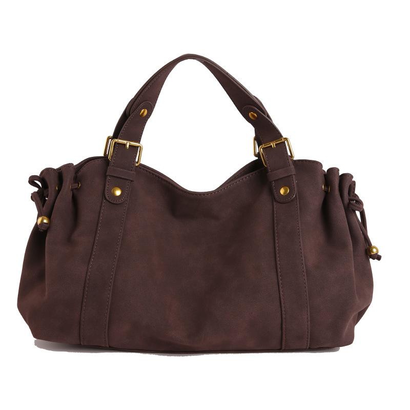 

Handbag Fashion Retro Frosted Loose Pleated Soft Leather Women s Bag Simple Commuting Tote Bag