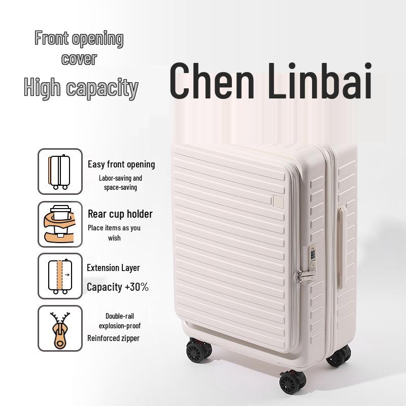 20-Inch Expandable Side-Opening Trolley Suitcase for Men & Women - Multifunctional Travel Carry-On