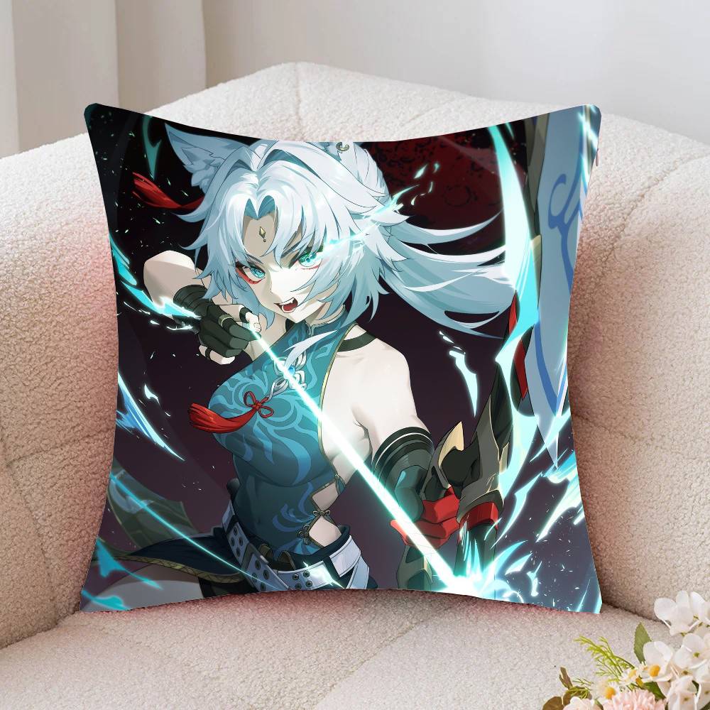 Feixiao Anime Game Honkai Star Rail Pillow Case Fashion Square Pillowcase Bedroom Sofa Room Ins Decoration Leisure