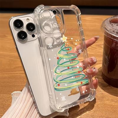 Wesołych Świąt Nowego Roku Prezenty Przezroczyste Etui TPU na Telefon Dla iPhone 16 15 14 13 12 11 Pro Max SE2 X XS XR 7 8 Plus Przezroczysta Nakładka