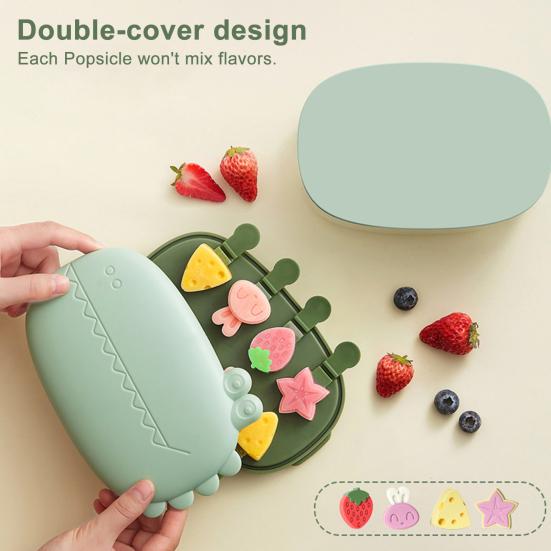 Silicone Popsicle Molds 8-Cavity Ice Cream Maker BPA-Free Easy-release Ice Lolly Molds Mini Ice Pop Maker