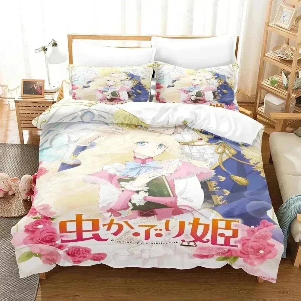 Comforter Anime Bibliophile Princess Bedding Set 3D Printed Suitable For Bedroom Kids Home Textile
