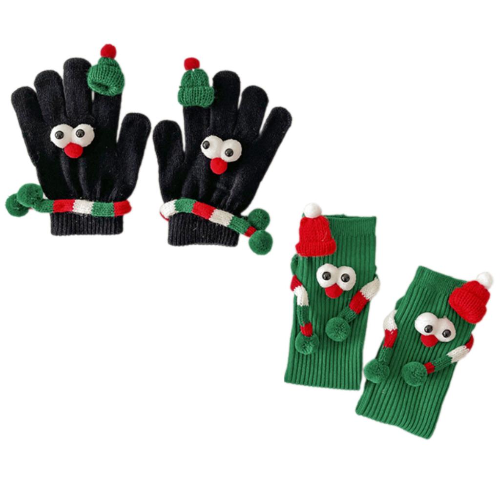 Christmas Party Gloves for Various Ages Soft Knitted Gloves Lovely Festival Theme Hand Gloves/Socks for Family Member