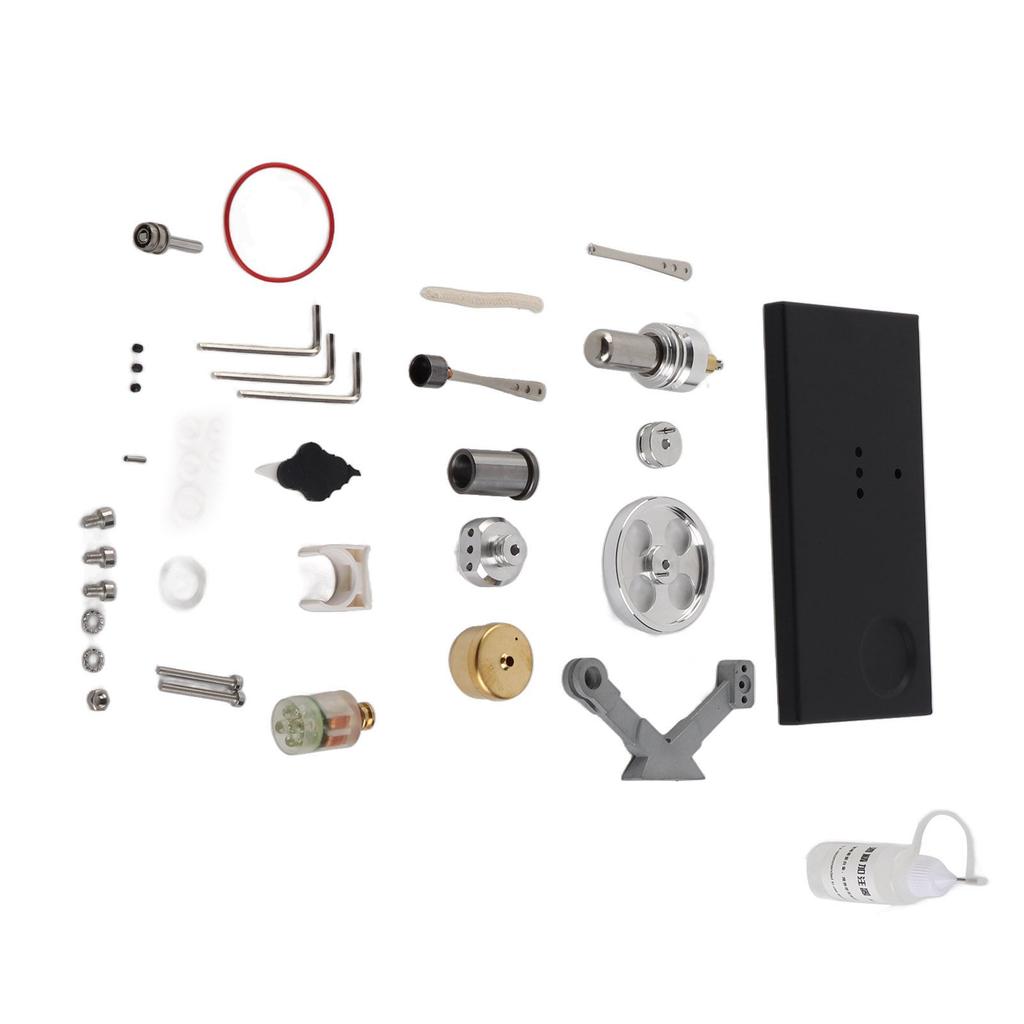 Stirling Engine Model Kit Metal Educational Physics Science Experiment Toy with LED Lights for Kids Birthday Gift