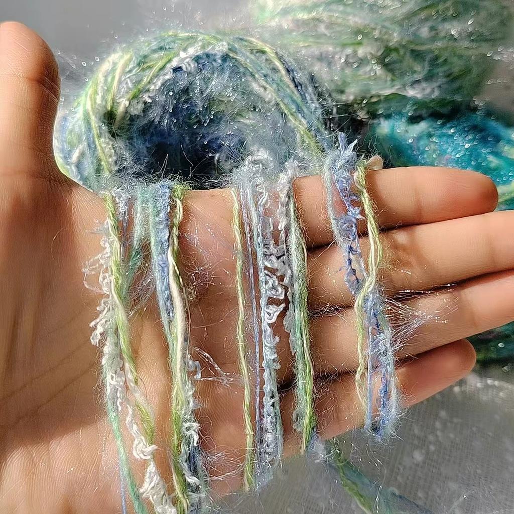 100g Garden Series Hand Mixed Knitting Yarn Flower Thread Handmade Crochet Stick Needle Woven Bag Hair Loop Yarn Gift Decor