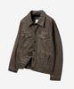 Vtwo Vintage Washed Trucker Leather Jacket_Brown