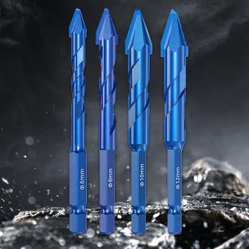 High Hardness Eccentric Drill Precisions Drilling 6/8/10/12mm Glass Tile Ceramic Punching Rock Triangles Drill Bit