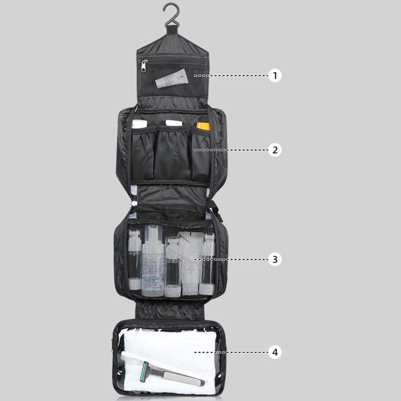 Multifunktionale Make-up-Tasche zum Aufhängen auf Reisen, große Kapazität, waschbare Tasche, Trocken-/Nasstrennung, Handaufbewahrungstasche