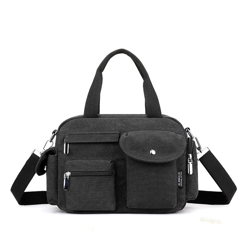 New Canvas Bag Portable Shoulder Bag Messenger Bag Multi-pocket Business Women's Bag Fashion Casual Canvas Women's Bag