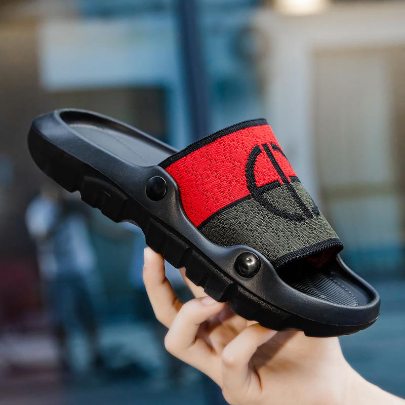 

New outdoor 22 non-slip beach thick-soled couple slippers wear-resistant soft bottom one-word drag 39