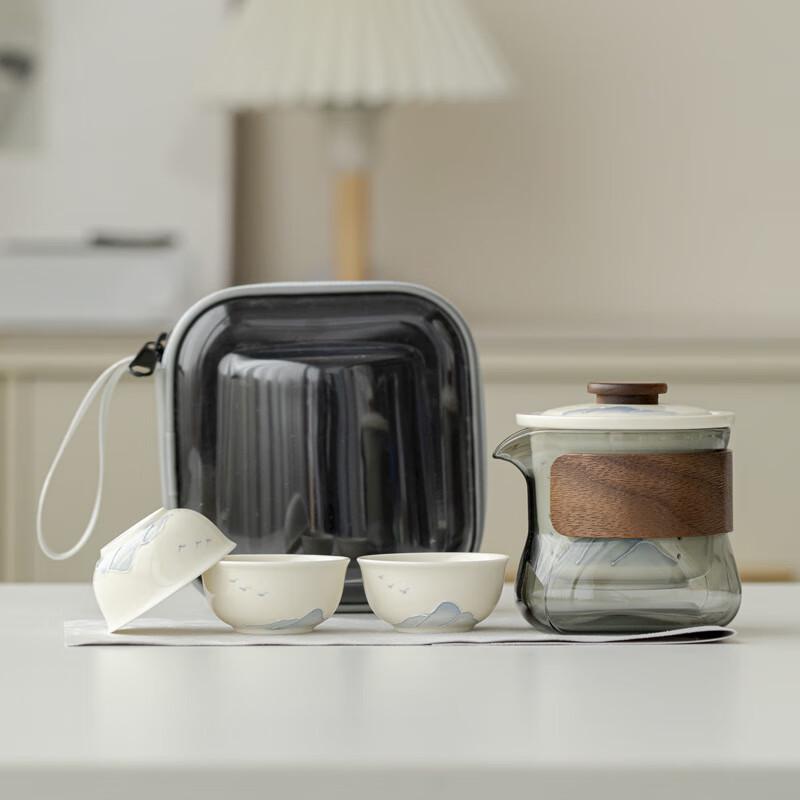 Shuixi (SX) Auspicious Ceramic Travel Tea Set