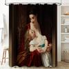 Vintage Mutter und Kind Porträt Duschvorhang Viktorianische Art Deco Ästhetik Badezimmer Dekor Bauernhaus Wandteppich Wandbehang