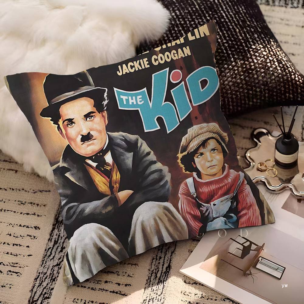 Klassische Stille Stern C-Chaplin Kissenbezug Polyester Sofakissen Dekorative Wurfkissen Heimdekoration Kissenbezug