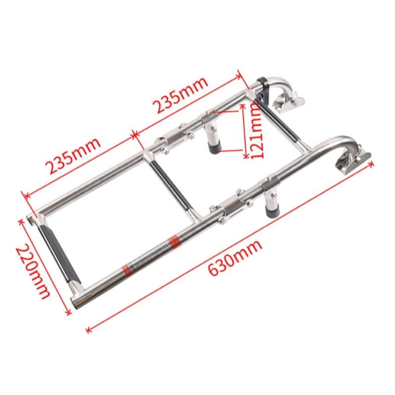 Stainless Steel Folding Marine Ladder Telescoping Boat Ladder Swim Step For Stern Boarding 440lbs Weight Capacity