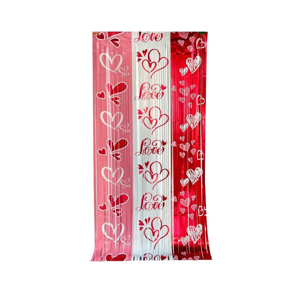 

1×2 cm Heart-shaped Hanging Curtain Romantic Love Curtain Wedding Anniversary 39.37x78.74in