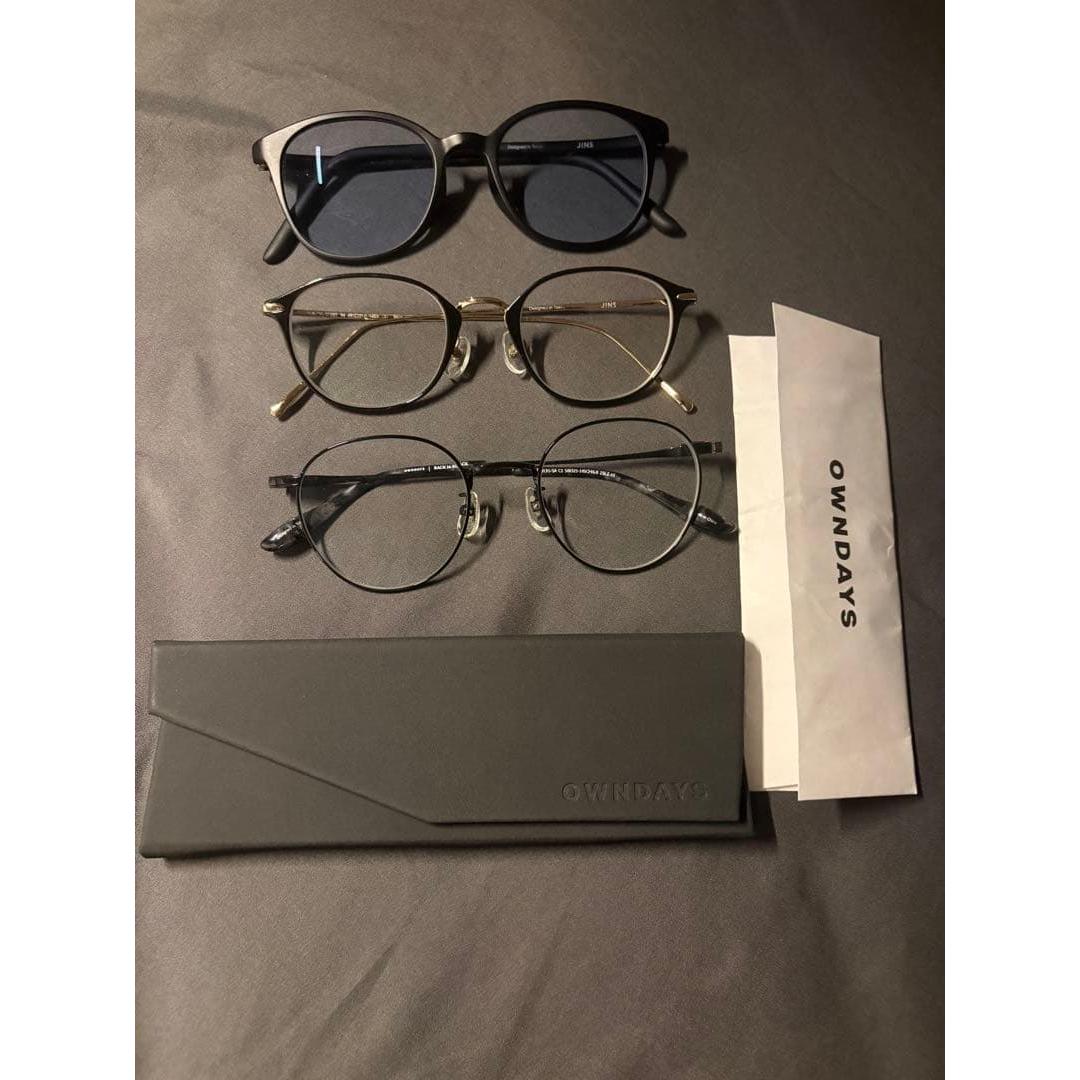 Used OWNDAYS Glasses Sunglasses 3 Piece Set with Case