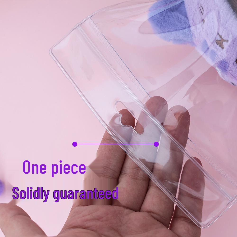 Handmade Trendy Doll Bag with DIY Raincoat, Transparent Waterproof Storage, and Dustproof Cotton Fabric.