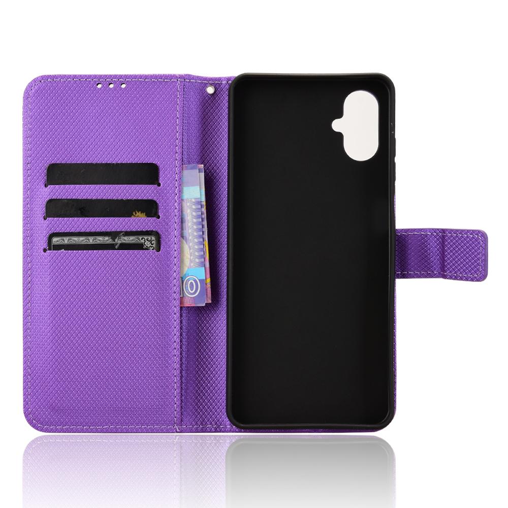 For Samsung Galaxy F06 5G/M06 5G Case PU Leather Diamond Texture Wallet Phone Cover