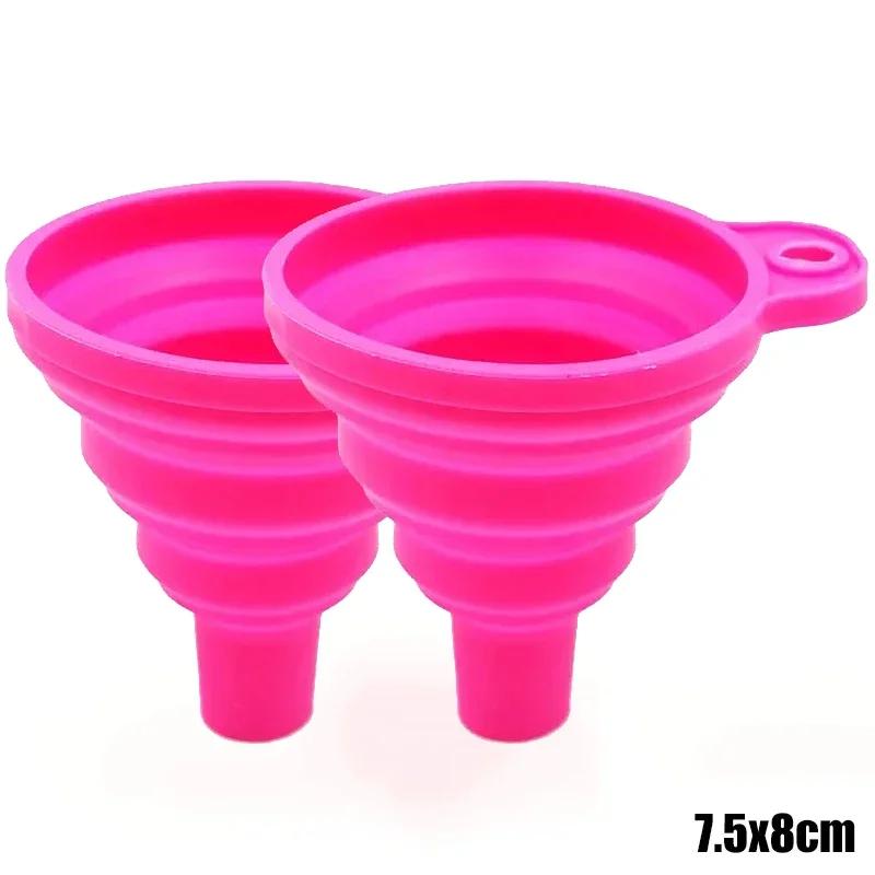 Entonnoir Pliable En Silicone Pour Moteur De Voiture, 2 Pièces, Liquide De Lavage, Changement De Liquide, Portable, Changement D'huile
