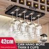 Stainless Steel Under Cabinet Wine Glass Cup Holder Space-Saving Bar Counter Shelf Storage Rack Hanging Hooks Goblet Pokal Stand