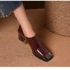 Metal Head Versatile High Heels Women's Spring and Autumn New Square Head Thick Heel Deep Mouth Single Shoes Women's Fashion Shoes