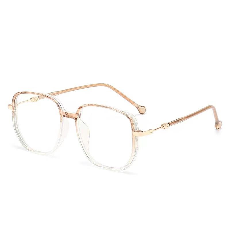 

New Fashion Diamond-inlaid Large Frame Anti-blue Light Reading Glasses Street Photography Trendy Decorative Flat-glass Mirror222 1.5
