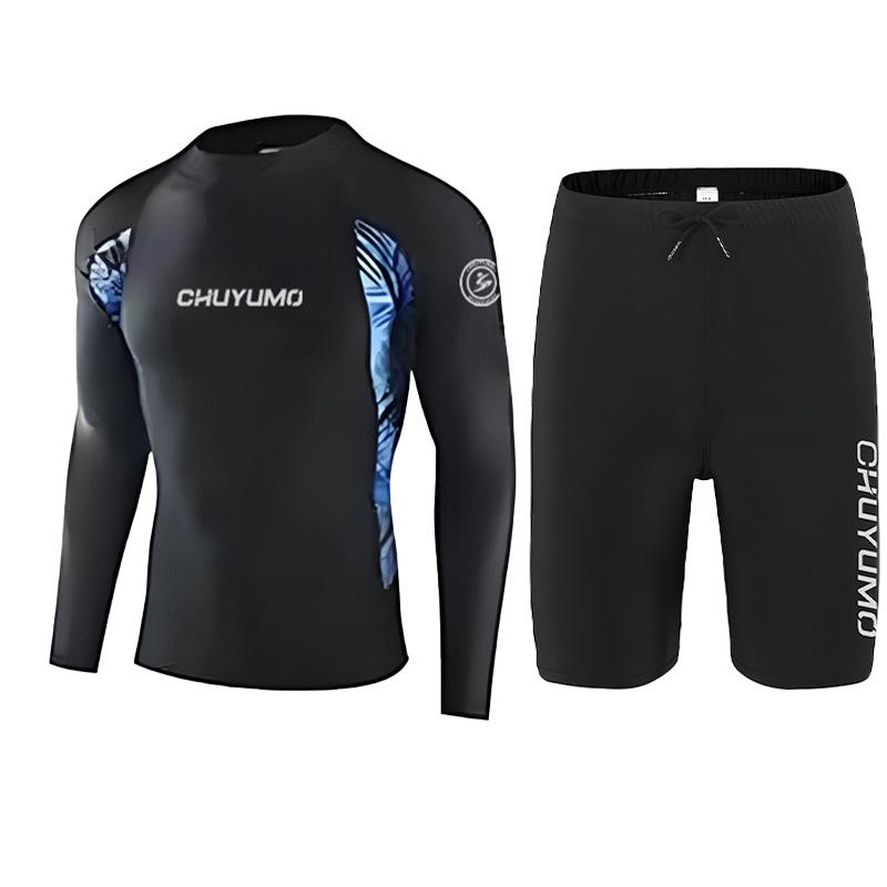 Men's Long Sleeve Quick-Dry Wetsuit - Sun Protection, Jellyfish Shield, for Surfing, Swimming, Snorkeling
