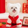 Winter Pet Dog Velvet Chinese Lion Costume Cotton Coat Thick Warm Outfit Small To Large Dogs