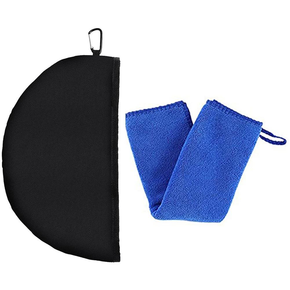 

Flying Disc Cleaning Tool with Microfiber Cloth and Clip Flying Disc Golf Towel Accessories Golf Cleaning Bag for Drying Discs чорний