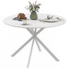 Round Dining Table for 4 People with Steel Frame Ø120x75 cm White