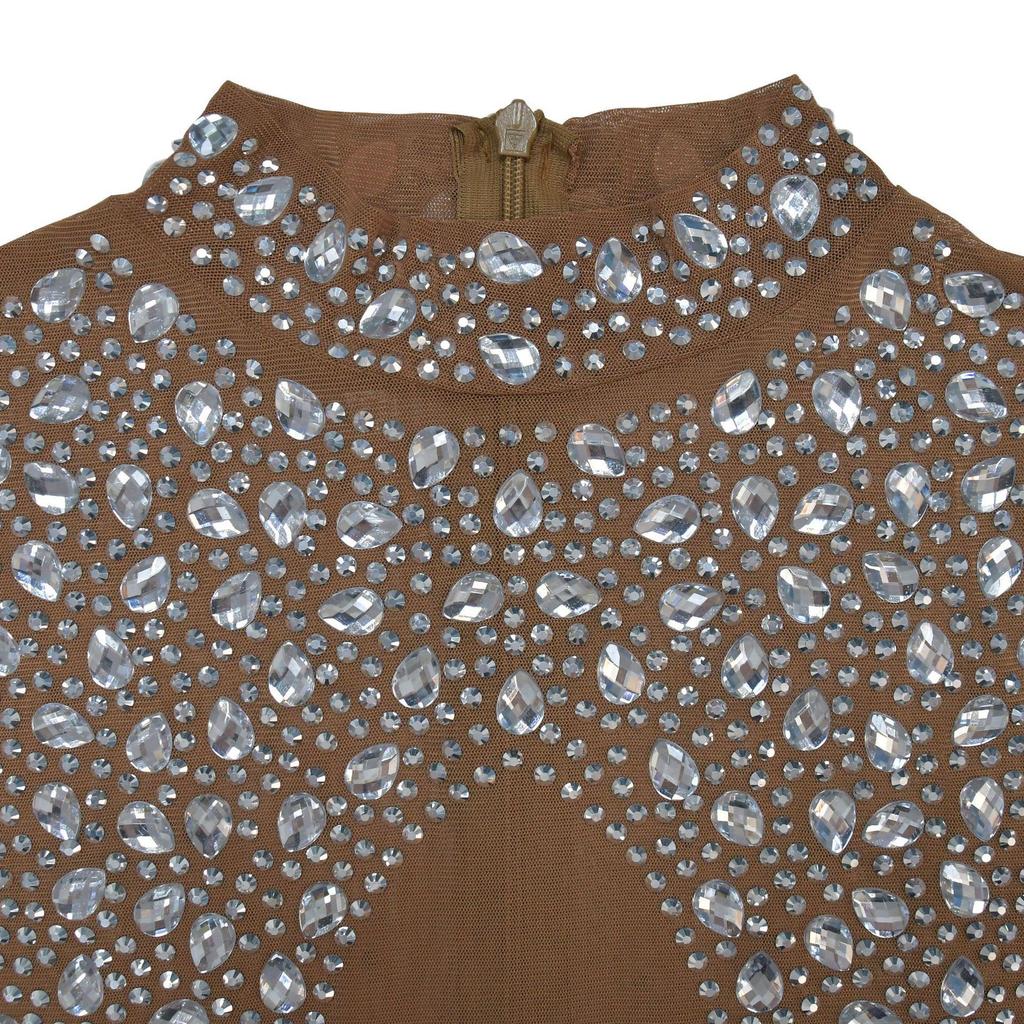 Europäisches und Amerikanisches Mode Strassstein Langes Kleid - Rundhals Damenbekleidung