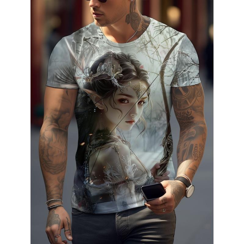 Buntes Mode-Muster T-Shirt für Männer Schöne Jungen Mädchen 3D-bedruckte T-Shirts Sommer Kurzarm Rundhals Oberteile Lockere T-Shirts